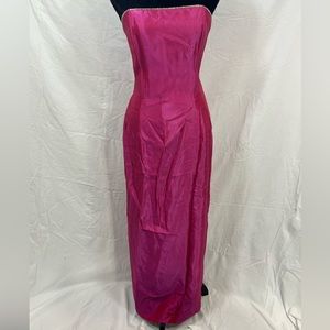 Gunne Sax Jessica Mcclintock Pink Prom Formal Dress Strapless Vintage Dress